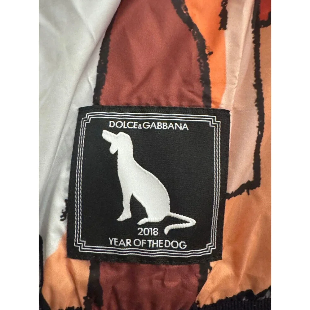 Dolce & Gabbana Men's K-way Dog Patch Jacket Ribbed Zip-Up Printed NEW  XL - Picture 6 of 12